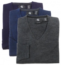 Calvin Klein Mens Modern Merino Wool V-Neck Sweater Calvin Klein Mens Modern Merino Wool V-Neck Sweater