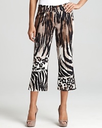 Make a fierce style statement in BASLER's animal print pants. A cropped length lends a modern finish. Make a fierce style statement in BASLER's animal print pants. A cropped length lends a modern finish.