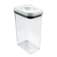 The Containers by Oxo International are airtight seal with the press of a button. Modular stacking system for optimal countertop and pantry organization. Also, great for use in the garage, sewing room, play room and more. Rectangular shape for maximize space-efficiency. The Container corners allow for easy pouring and pop-up button serves as handle to lift off lid. The Containers by Oxo International are airtight seal with the press of a button. Modular stacking system for optimal countertop and pantry organization. Also, great for use in the garage, sewing room, play room and more. Rectangular shape for maximize space-efficiency. The Container corners allow for easy pouring and pop-up button serves as handle to lift off lid.