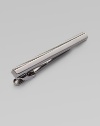 Gunmetal-plated tie bar with etched grid effect.Gunmetal-plated metalHinge closureMade in the United Kingdom