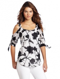 Karen Kane Women's Tie Sleeve Cold Shoulder Top Karen Kane Women's Tie Sleeve Cold Shoulder Top