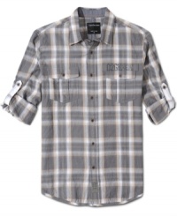 Your weekend plaid. This shirt from Calvin Klein Jeans locks down your favorite casual look. Your weekend plaid. This shirt from Calvin Klein Jeans locks down your favorite casual look.