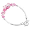 SCBR010 Sterling Silver Pink and Clear Crystal Bracelet 7.5 inch Made with Swarovski Elements