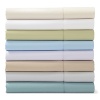 In a rainbow of contemporary colors to suit any decor, this 500-thread count Sky California sheet set is an ultra-soft essential. Set includes: flat sheet, fitted sheet, and two standard cases. Twin sets have one pillowcase. King sets have King cases.