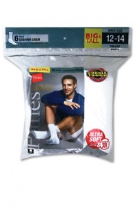 Hanes Classics Men's Big & Tall 6-Pack Cushion Crew Socks Hanes Classics Men's Big & Tall 6-Pack Cushion Crew Socks