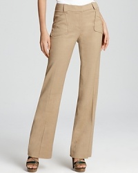Cleanly styled for a lithe silhouette, these Anne Klein Collection khaki pants underscore everything from sharp blazers to cotton tanks. Cleanly styled for a lithe silhouette, these Anne Klein Collection khaki pants underscore everything from sharp blazers to cotton tanks.