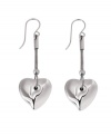 Set the mood for romance in this flirty, Breil style. Earrings feature polished stainless steel hearts. Approximate drop: 3/4 inch.