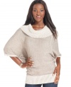 What do you get when you mix graceful dolman sleeves, a bold cowl neckline and sporty sweatshirt styling? A unique sweater from Style&co. that you'll wear again and again!