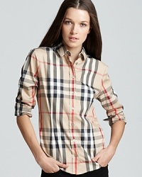 Embody true Burberry Brit elegance in this crisp and classic button-down. Pair with jeans or slacks, day or night.