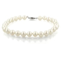 14k White Gold 6.5-7mm White Freshwater Cultured AA Quality Pearl Bracelet, 7 14k White Gold 6.5-7mm White Freshwater Cultured AA Quality Pearl Bracelet, 7