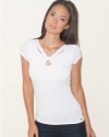 GUESS Mimi Cap-Sleeve Top, TRUE WHITE (MEDIUM)