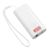 EZOPower 5200mAh Pocket Size External Battery Pack High Capacity Power Bank Charger 1A output with LED Flashlight for iPhone 5 4 4s, Samsung Galaxy S4 i9500, Note 2 II N7100, HTC one M7, Nokia Lumia 520, BlackBerry Z10 Q10 - (White)