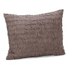 A coordinating decorative pillow in bands of airy, ruched silk charmeuse.