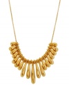 Teardrops flow in a stylish fashion on this frontal necklace from Robert Lee Morris. Crafted from gold-tone mixed metal, the necklace features eclectic accents. Approximate length: 17 inches + 3-inch extender. Approximate drop: 1-3/8 inches.