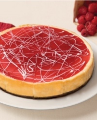 Romantic, thoughtful, delish! Creamy white chocolate cheesecake is topped with a red raspberry glaze, drizzled with white chocolate and baked on a decadent chocolate cookie crust. Perfect for sharing with guests or savoring by yourself! Romantic, thoughtful, delish! Creamy white chocolate cheesecake is topped with a red raspberry glaze, drizzled with white chocolate and baked on a decadent chocolate cookie crust. Perfect for sharing with guests or savoring by yourself!