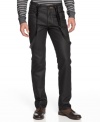 Brace yourself for a season of skinny pants worn with suspenders. Here, Reservoir jeans from Ring of Fire with classic five-pocket styling; suspenders included.