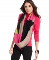 Join the cool crowd this winter with this mod, colorblock infinity scarf from Steve Madden that adds an instant fab factor to any ensemble.