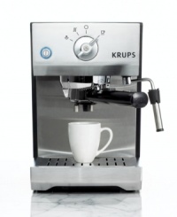 The best brew begins with the perfect tamp. This Krups espresso machine features an innovative Precise Tamping System that compresses coffee grounds perfectly -- a skill mastered by only the most practiced baristas -- to provide the same bold, flavorful results every time. One-year limited warranty. Model XP5220. The best brew begins with the perfect tamp. This Krups espresso machine features an innovative Precise Tamping System that compresses coffee grounds perfectly -- a skill mastered by only the most practiced baristas -- to provide the same bold, flavorful results every time. One-year limited warranty. Model XP5220.