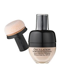 The first micro-vibrating mineral foundation. See a pixel-precise complexion with 14-hour wear. Never messy. Never so simple. Simply push the button and let the velvety cushion applicator glide effortlessly across skin for perfect coverage. 7,000 micro-vibrations per minute break down the featherweight mineral powder for seamless blendability. Talc-free, oil-free, fragrance-free. Safe for all skin types, even sensitive skin.