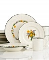 Mikasa refreshes a classic with country blooms in the Italian Meadow dinnerware set. Do-it-all stoneware is embossed and banded for an elegant look that also complements neoclassical Italian Countryside dinnerware.