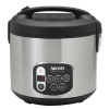 Aroma ARC-1010SB 20-Cup (Cooked) Digital Rice Cooker and Food Steamer, Black/Silver
