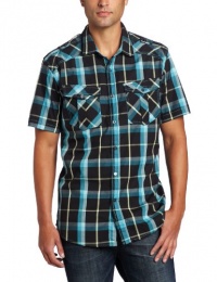 Marc Ecko Cut & Sew Men's Short Sleeve Pop Tartan Shirt Marc Ecko Cut & Sew Men's Short Sleeve Pop Tartan Shirt