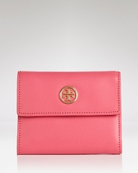 We love the understated allure of the Tory Burch's 'Robinson' collection, and this Saffiano wallet encapsulates the look with a practical ease and slim, tri-fold design.