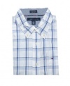 Tommy Hilfiger Men Short Sleeve Custom Fit Check Plaid Shirt