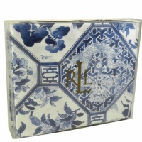 Lauren by Ralph Lauren Palm Harbor King Fitted Sheet - Blue Octagonal Lauren by Ralph Lauren Palm Harbor King Fitted Sheet - Blue Octagonal