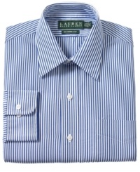 Timeless sophistication and modern comfort go hand in hand with this striped button-down dress shirt from Lauren Ralph Lauren. Timeless sophistication and modern comfort go hand in hand with this striped button-down dress shirt from Lauren Ralph Lauren.