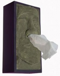 Tiki Head Tissue Box Cover - Green Face with Black Sides Tiki Head Tissue Box Cover - Green Face with Black Sides