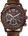 Guess Watch, Women's Chronograph Bronze Tone Textured Leather Strap U0017L4