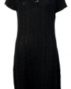 Calvin Klein Women's Cable Knit Sweater Dress Medium Black