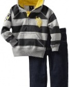 U.S. POLO ASSN. Boys 2-7 Hoody with Jean, Grey, 3T