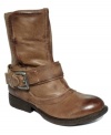 Rugged and beautiful. The Woods booties by Report feature an ankle buckle and half zipper inside.