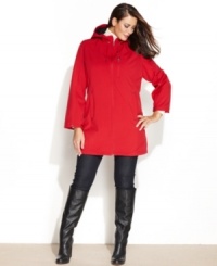 Shield yourself from today's unpredictable weather with this plus size raincoat from Calvin Klein. Its breathable shell provides lightweight protection as you navigate the great outdoors or the city streets! Shield yourself from today's unpredictable weather with this plus size raincoat from Calvin Klein. Its breathable shell provides lightweight protection as you navigate the great outdoors or the city streets!