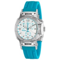 Tissot Women's T0482171701702 T-Race White Dial Blue Silicone Strap Watch Tissot Women's T0482171701702 T-Race White Dial Blue Silicone Strap Watch