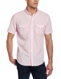 Calvin Klein Sportswear Men's Slim Short Sleeve Yarn Dye Small Check Poplin Calvin Klein Sportswear Men's Slim Short Sleeve Yarn Dye Small Check Poplin
