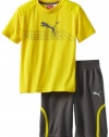 Puma - Kids Boys 2-7 Little Ray Short Set, Yellow, 5