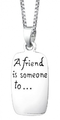 Sterling Silver A Friend Is Someone To, Dream, Cry, Sing, Laugh with  Reversible Pendant Necklace, 18
