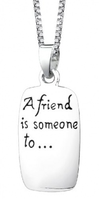 Sterling Silver A Friend Is Someone To, Dream, Cry, Sing, Laugh with Reversible Pendant Necklace, 18 Sterling Silver A Friend Is Someone To, Dream, Cry, Sing, Laugh with Reversible Pendant Necklace, 18