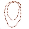 Pearlz Ocean White Howlite and Red Jasper Bead Necklace 50-inches Long