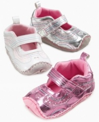 Keep her rocking out comfortably in these dazzling shoes from ABG Accessories. Keep her rocking out comfortably in these dazzling shoes from ABG Accessories.