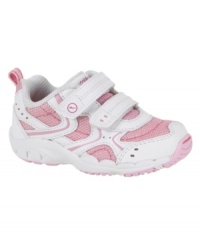 Ease into it. Comfortable, easy-to-clean sneakers from Stride Rite feature conveniences such as hook-and-loop closures for simple on/off and adjustment. Ease into it. Comfortable, easy-to-clean sneakers from Stride Rite feature conveniences such as hook-and-loop closures for simple on/off and adjustment.