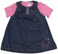 Bon Bebe Infant Girl's Blue Denim Dress With Pink Floral Tee 2 Pc Set 18M 24M Bon Bebe Infant Girl's Blue Denim Dress With Pink Floral Tee 2 Pc Set 18M 24M