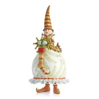 Dashing to assist Santa on the busiest day of the year, Mrs. Santa with Stocking by Patience Brewster is dressed up in a delightful holiday outfit, carrying a striped holiday stocking. Dashing to assist Santa on the busiest day of the year, Mrs. Santa with Stocking by Patience Brewster is dressed up in a delightful holiday outfit, carrying a striped holiday stocking.