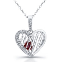 Pink Tourmaline and diamond Treasured Heart pendant in sterling silver Pink Tourmaline and diamond Treasured Heart pendant in sterling silver