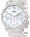 XOXO Women's XO5529 Clear Bracelet with Rhinestones on Silver Case Watch