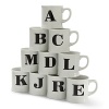 Make a personalized statement with BIA Cordon Bleu's weighty porcelain mugs, each featuring a single initial in bold black on white. Capital letter is on the outside; lowercase letter decorates the bottom inside.