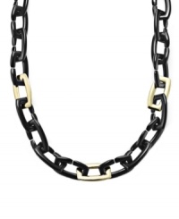 Tap into the long layer trend. Charter Club's chic link necklace combines black resin and gold tone mixed metal for a bold, new look. Approximate length: 36 inches. Tap into the long layer trend. Charter Club's chic link necklace combines black resin and gold tone mixed metal for a bold, new look. Approximate length: 36 inches.